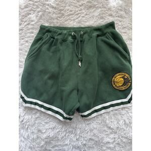 Boohoo Man men's sz. M green sport logo sweat shorts. Exc. quality